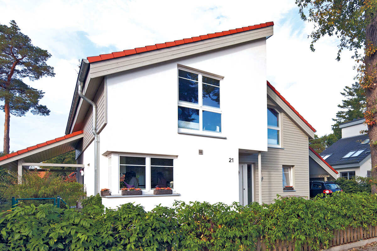 Ein Einfamilienhaus als Studiohaus Pultdachhaus  massiv gebaut mit über 140 qm Grundriss in Hannover, Burgwedel.